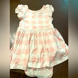 Little Sleepies play pink gingham twirl dress!